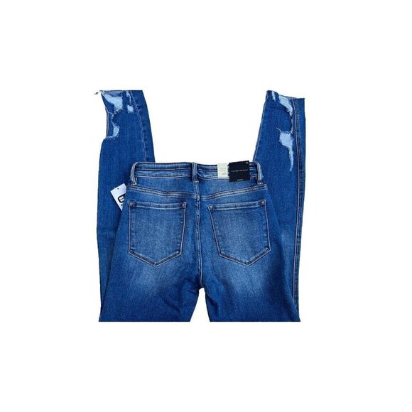 Flying Monkey Women's Blue Denim Mid-Rise Ankle Skinny Jeans Size 26 - Picture 10 of 13